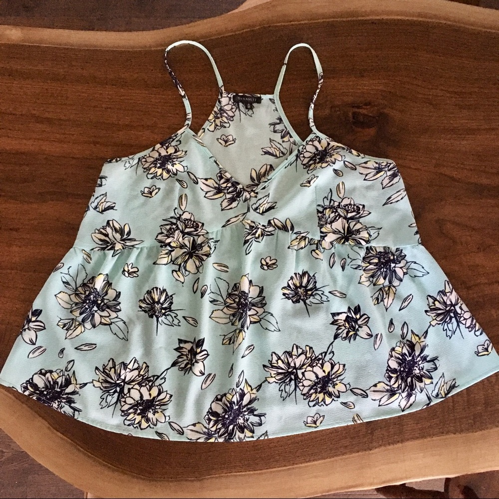 Flowey mint green top